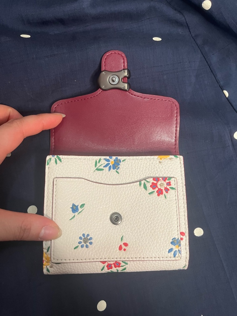 Coach Tabby Wildflower Print Floral Chalk Multi Small Wallet - Picture 2 of 7